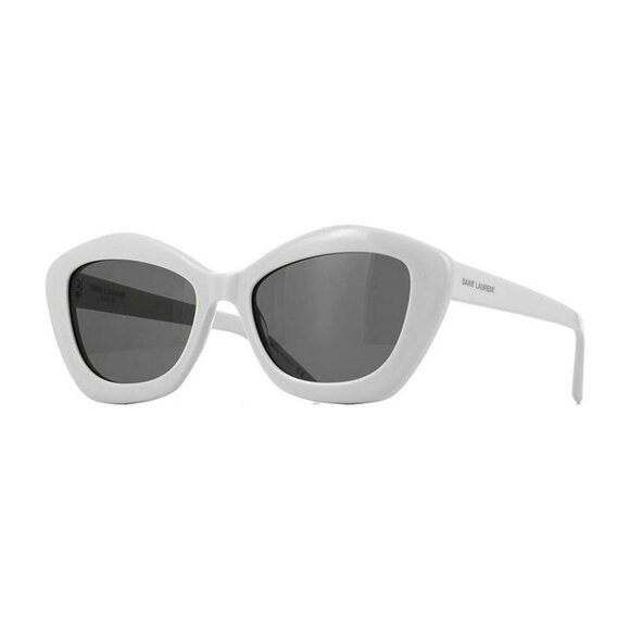 NEW SL68 004 SAINT LAURENT SUNGLASSES IVORY WOMEN CAT EYE EYEWEAR SL 68 004 - Picture 1 of 5
